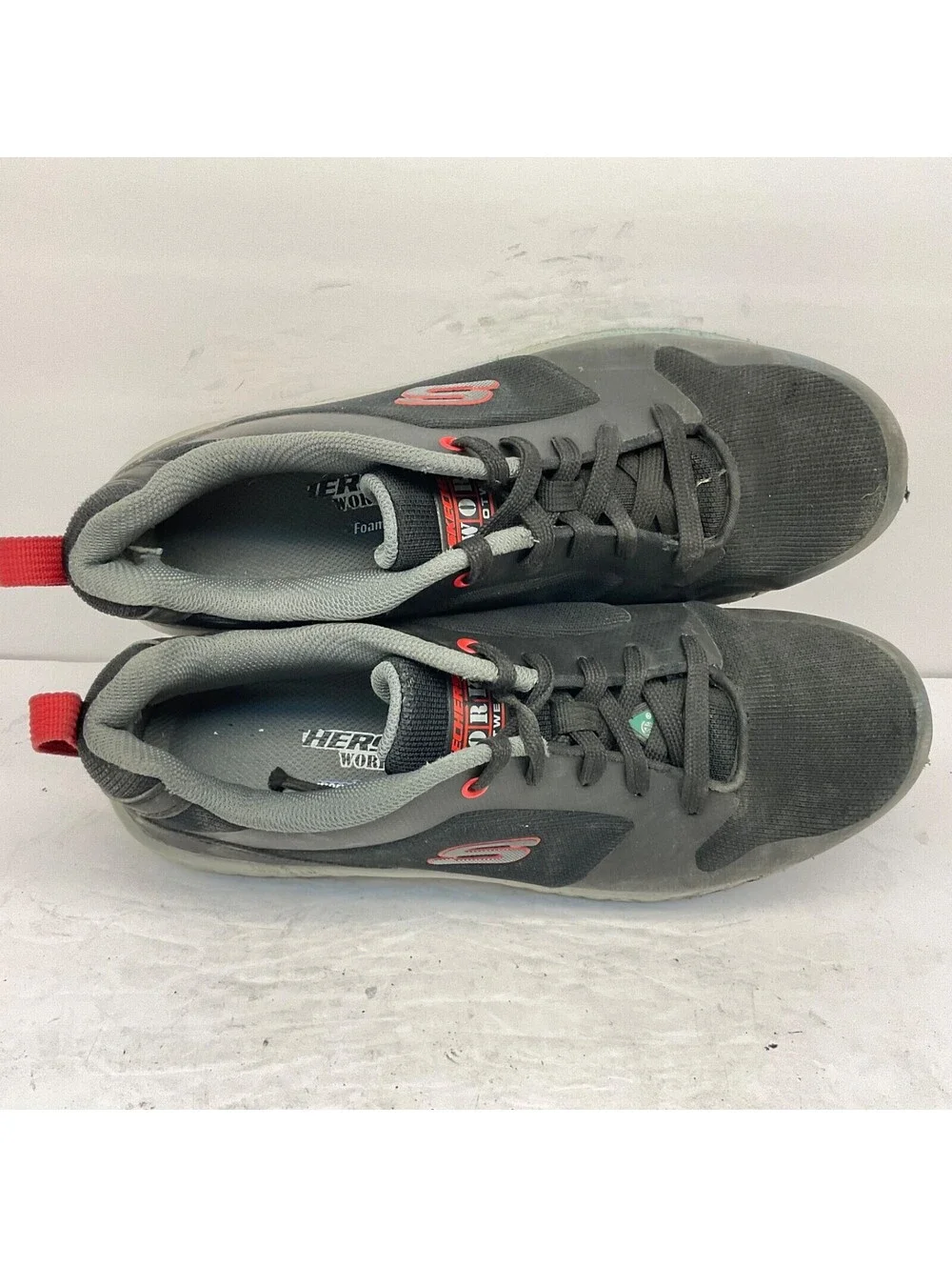 Skechers Men's Alum Toe Steel Plate Safety Shoes 99992002 Black/Red Size 10.5M
